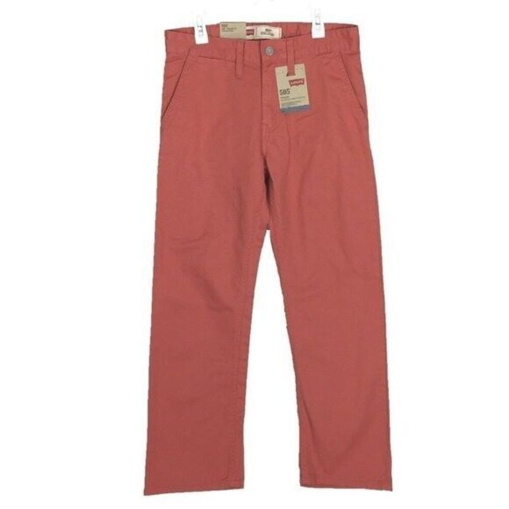 NWT Levis 505 Jean Straight Fit Salmon Pink 14 Reg Girls 27X27 Pant‎ 4 Pocket